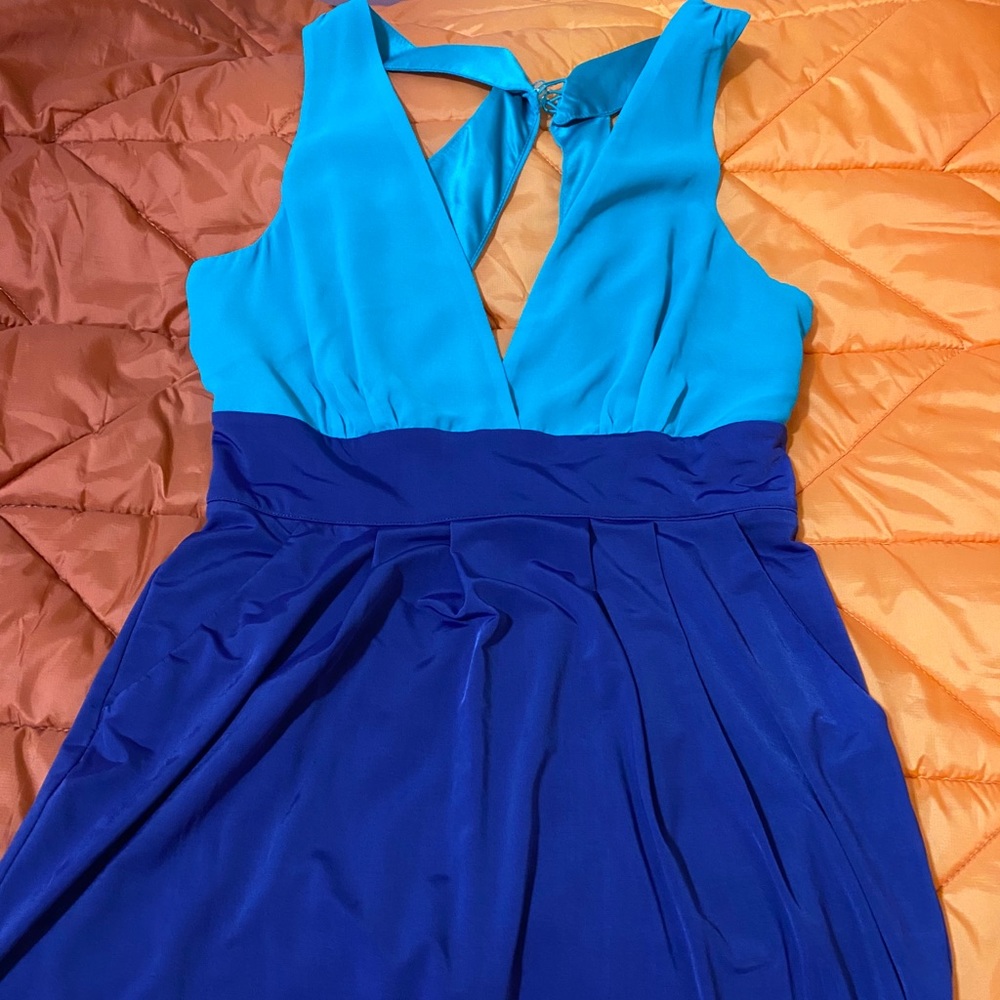 Blue Lipsy plunge Dress 8